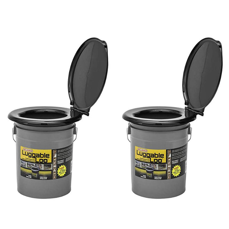 Reliance Products Luggable Loo Portable Lightweight 5gal Toilet, Gray (2 Pack) - VMInnovations
