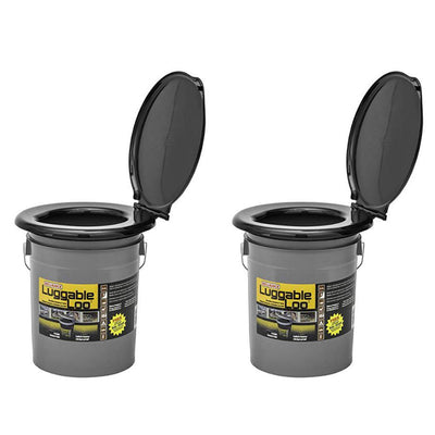 Reliance Products Luggable Loo Portable Lightweight 5gal Toilet, Gray (2 Pack)