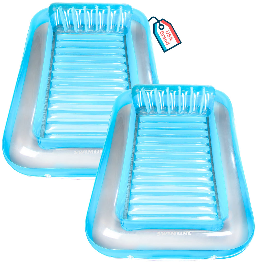 Swimline Original Suntan Tub Relaxing Outdoor Water Lounge Float, Blue (2 Pack)