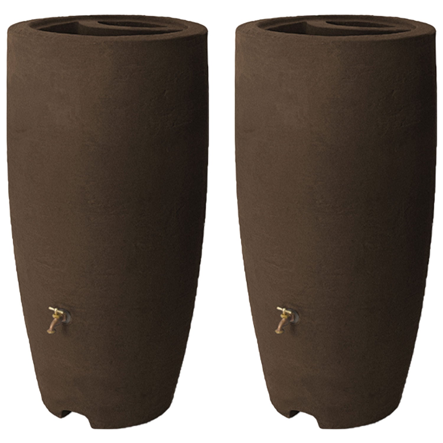 Algreen Athena 80 Gallon Rain Water Collection Drum Barrel, Brownstone (2 Pack) - VMInnovations