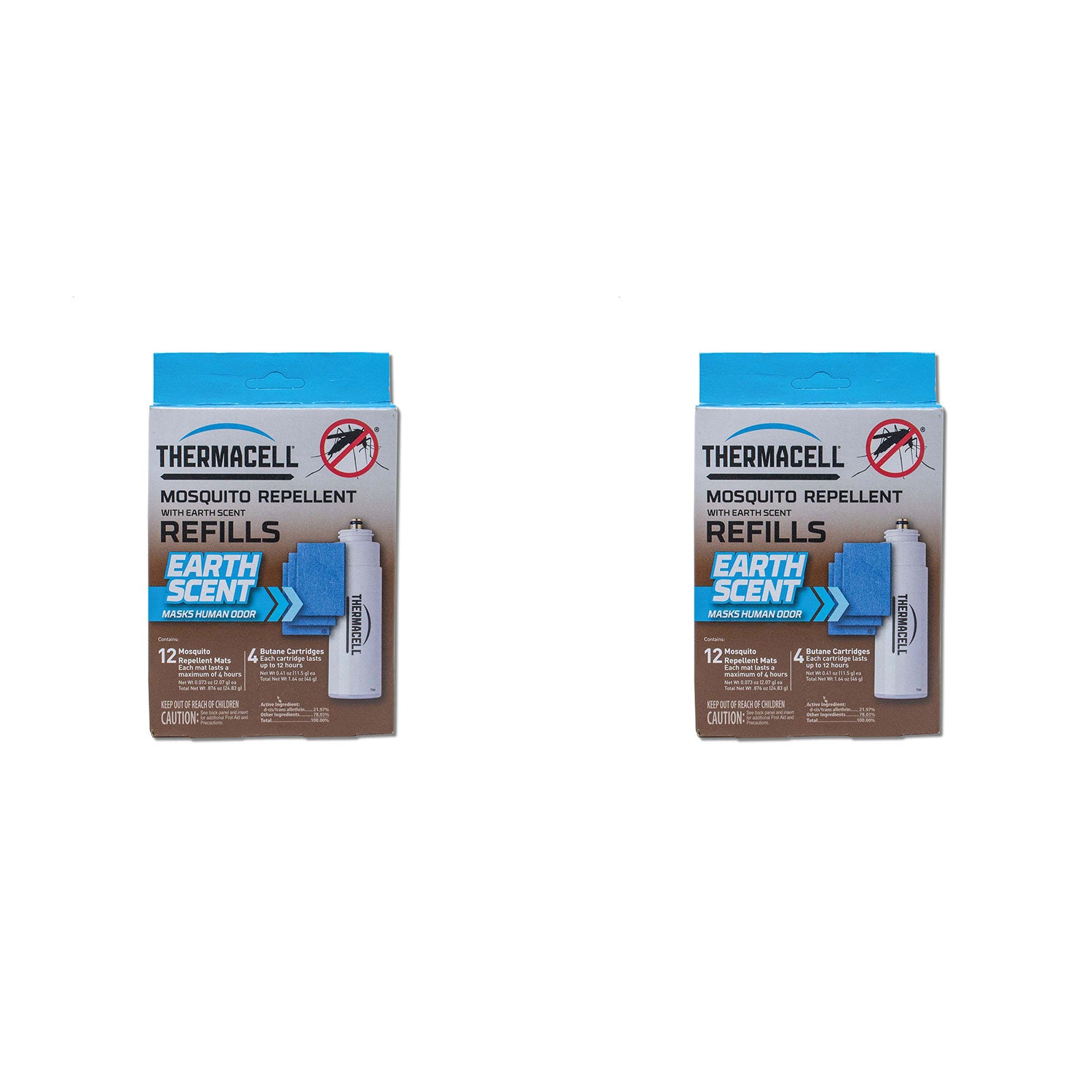 Thermacell E-4 Mosquito Repellent Refills w/12 Mats & 4 Fuel Cartridges (2 Pack)