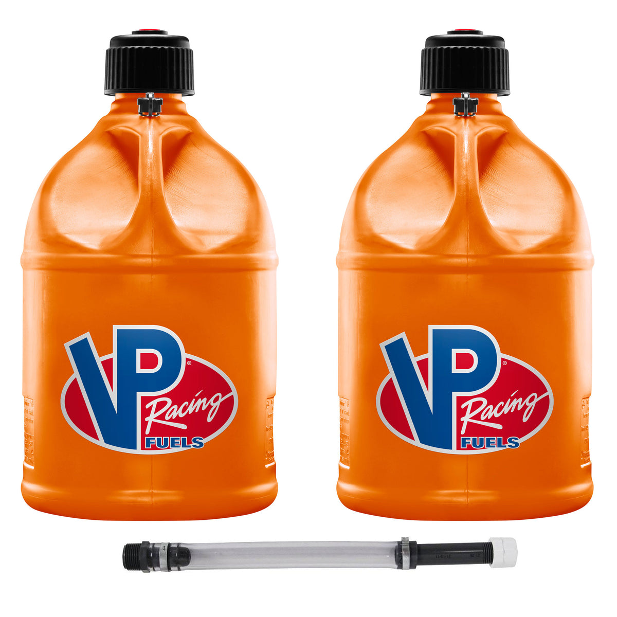 VP Racing Motorsport 5.5 Gallon Round Plastic Utility Jug (2 Pack) & 14 Inch Hose