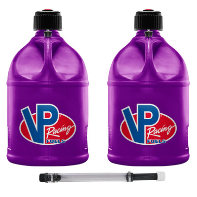 VP Racing Motorsport 5.5 Gallon Round Plastic Utility Jug (2 Pack) & 14 Inch Hose