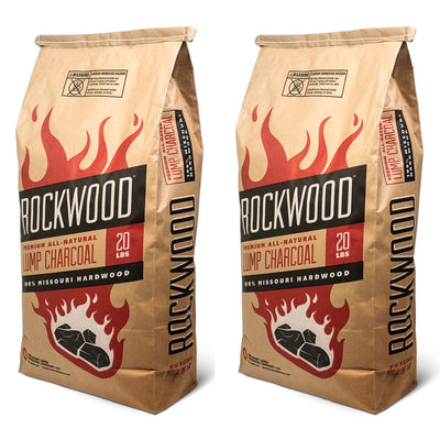 Rockwood 20 Pound All Natural Hardwood Grill Smoker Lump Charcoal Bag (2 Pack)