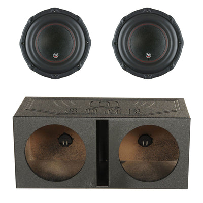 Audiopipe TXX-BD3-12 12 Inch 1800W 4 Ohm Car Audio Subwoofer (2 Pack) & Sub Box - VMInnovations