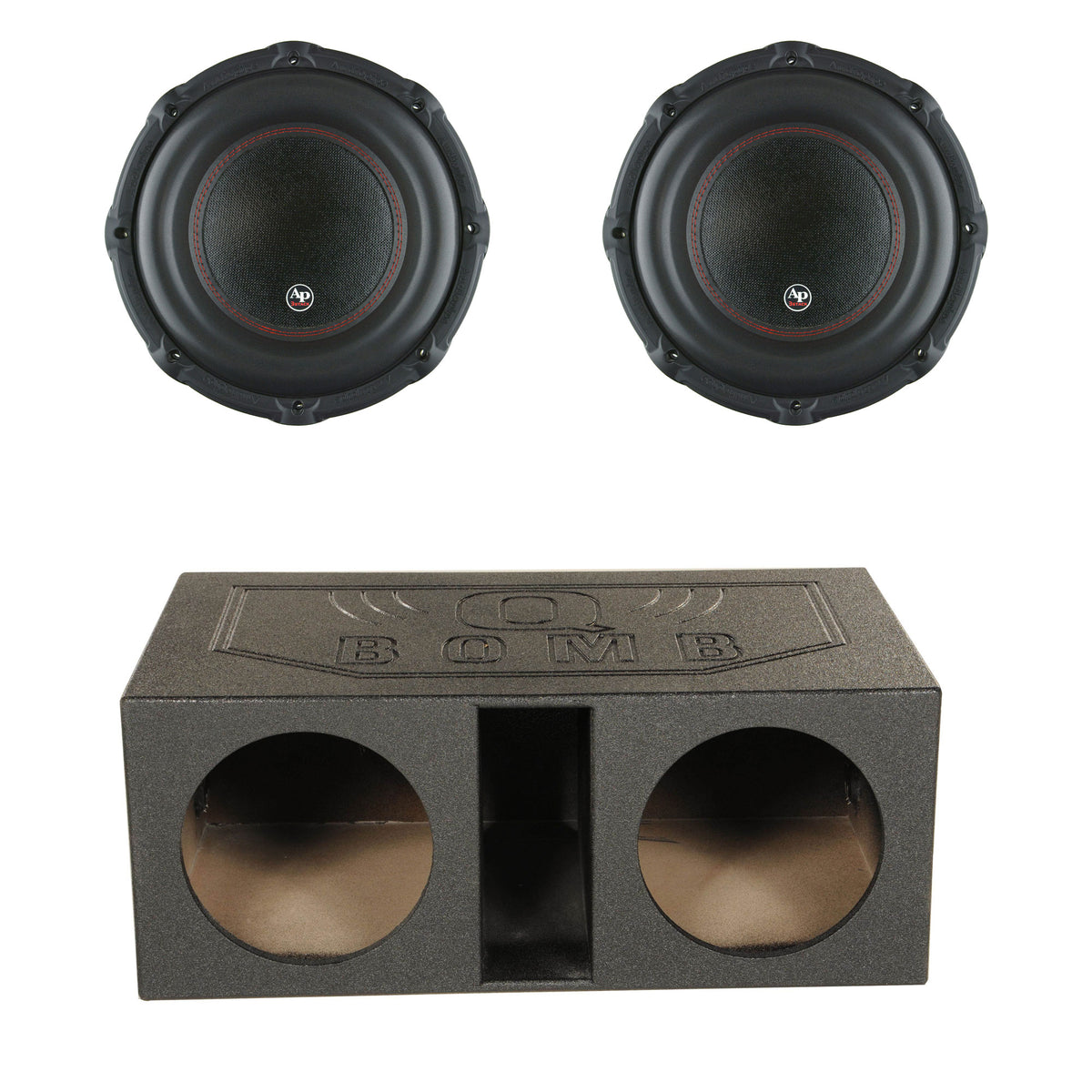 Audiopipe TXX-BD3-12 12 Inch 1800W 4 Ohm Car Audio Subwoofer (2 Pack) & Sub Box