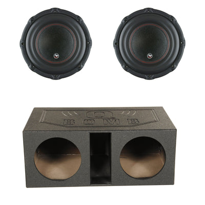 Audiopipe TXX-BD3-12 12 Inch 1800W 4 Ohm Car Audio Subwoofer (2 Pack) & Sub Box