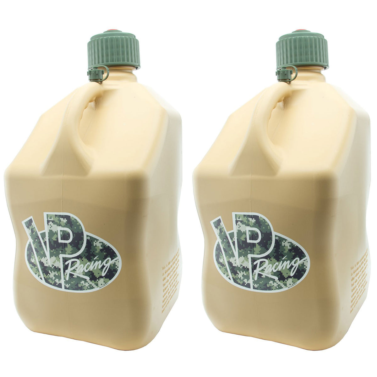 VP Racing Motorsport 5.5 Gal Plastic Utility Jugs, Tactical Tan (2 Pack)