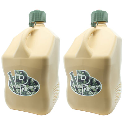 VP Racing Motorsport 5.5 Gal Plastic Utility Jugs, Tactical Tan (2 Pack)