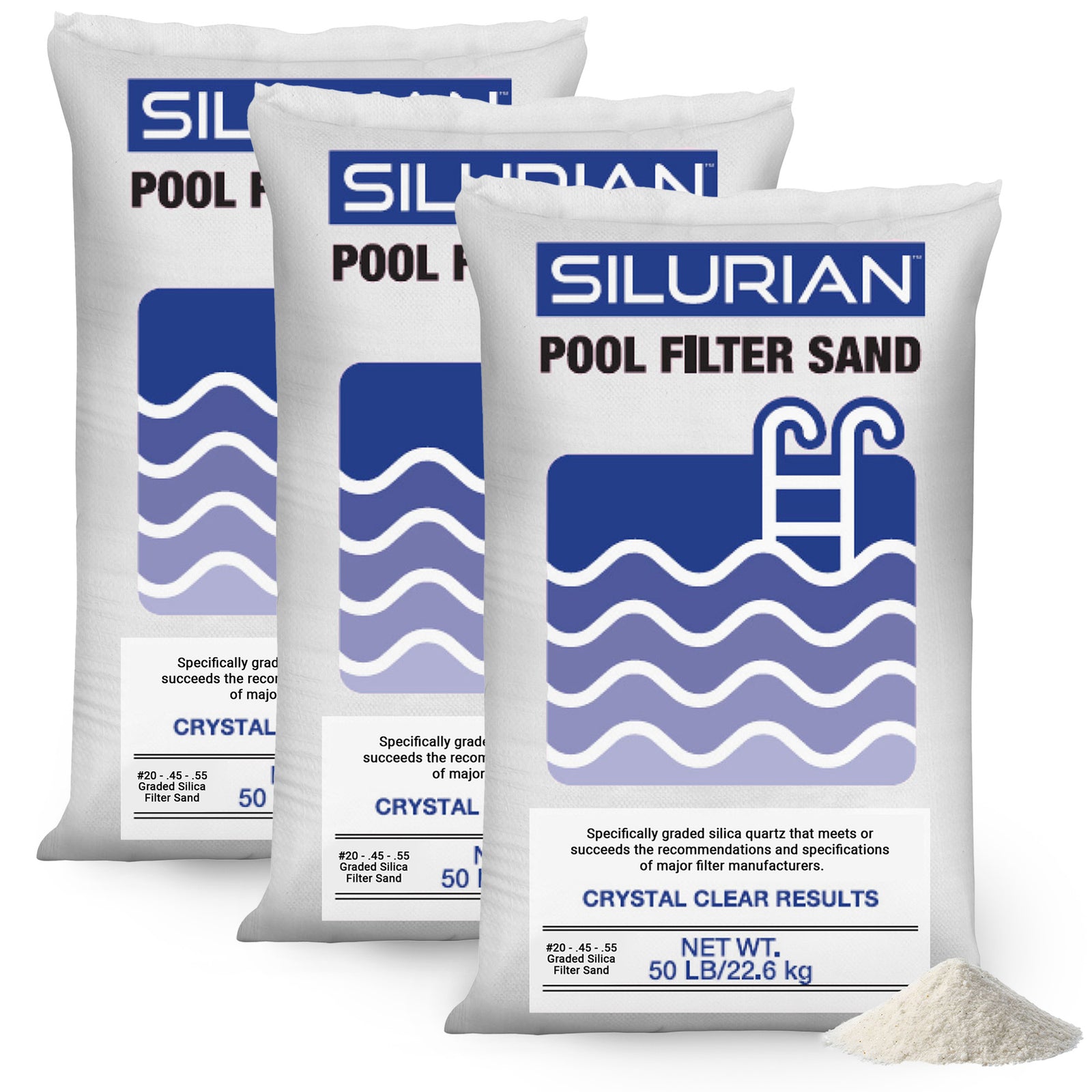 U.S. Silica 3 Pack SILURIAN 20 Grade Pool Filter Sand for Optimal Filtration - VMInnovations