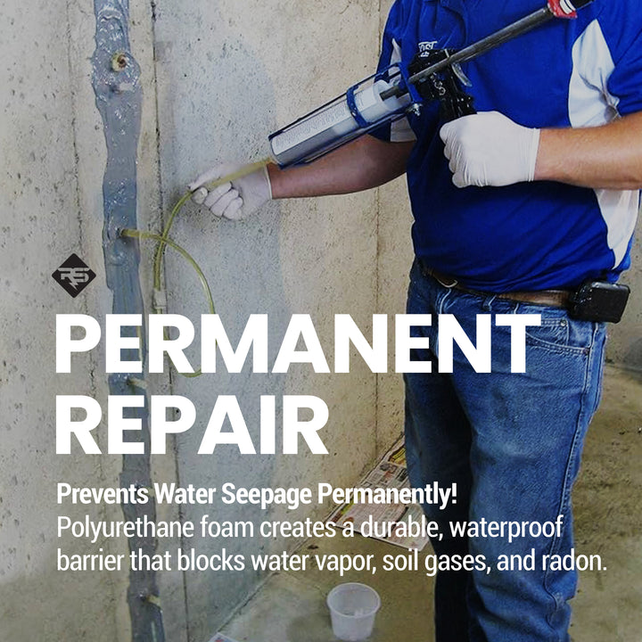 RadonSeal Concrete Foundation Crack DIY Repair Kit for Basement Cracks(Open Box)