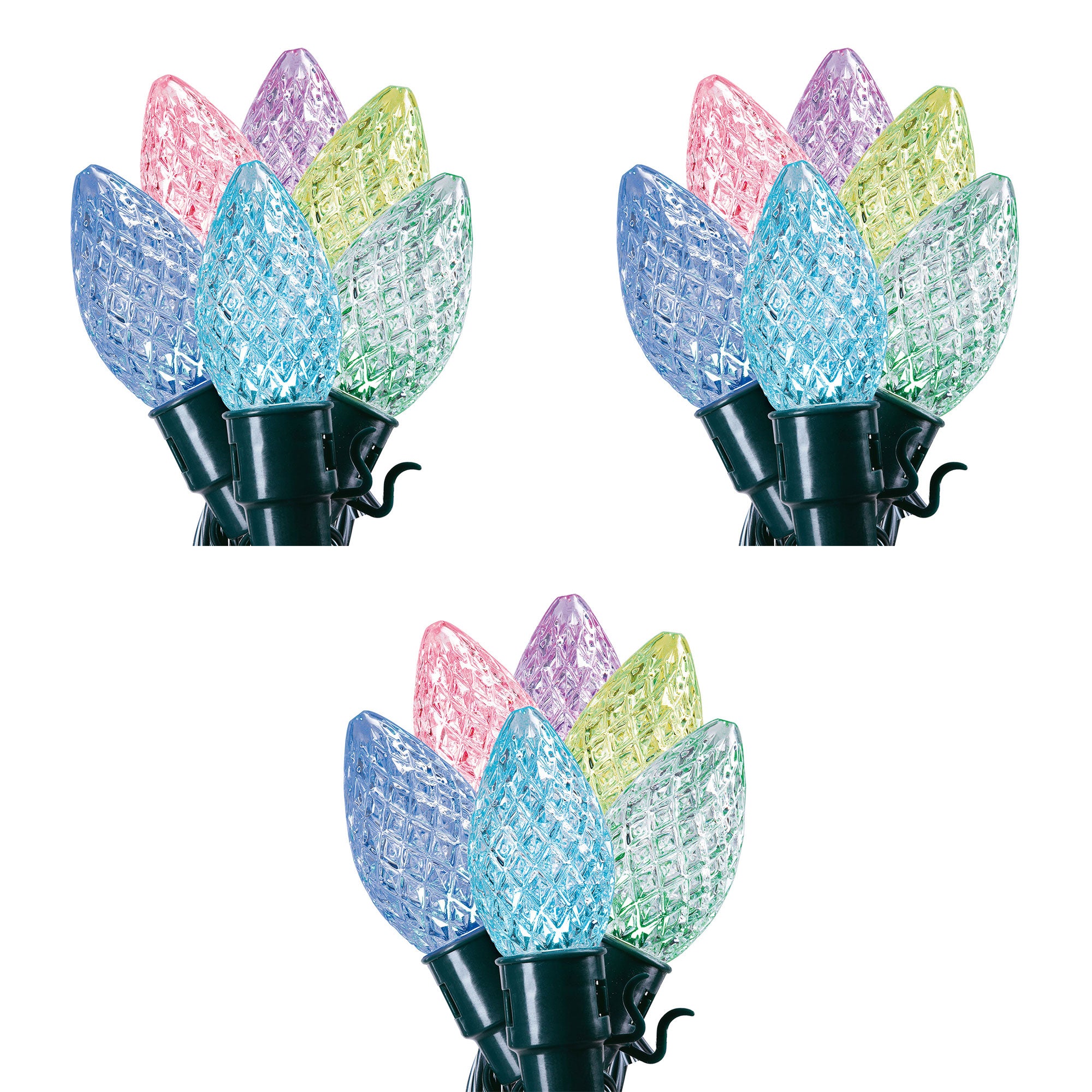 Home Heritage 15.8 Holiday Lights, Faceted, App Controlled, 20 RGB LEDs, 3 Pack