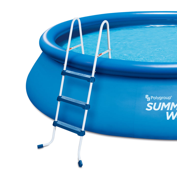 Summer Waves 42 Inch SureStep 3 Step Outdoor Above Ground Pool Ladder (Open Box)