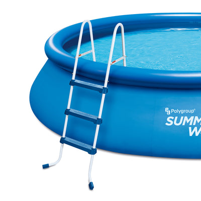 Summer Waves 42 Inch SureStep 3 Step Outdoor Above Ground Swimming Pool Ladder