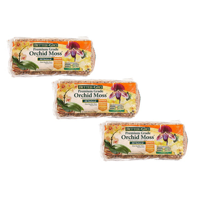 Better-Gro Premium Orchid Flower Moss Potting Soil, 190 Cubic Inches (3 Pack)