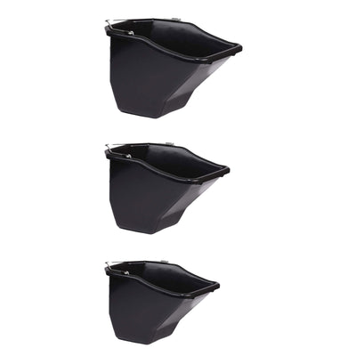 Little Giant 20 Quart Plastic Flat Back Livestock Feed Bucket, Black (3 Pack) - VMInnovations
