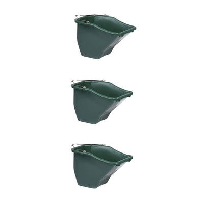Little Giant 20 QT. Plastic Flat Back Livestock Feed Bucket, Green (3 Pack)