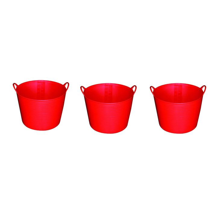 Little Giant 11 GA. Heavy Duty Farm Bucket Rubber Flex Tub w/Handles (3 Pack)