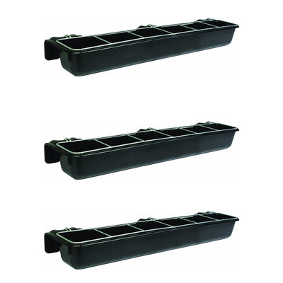 Little Giant Hook Over Goat Trough Heavy Duty Steel 9 Quart Feeder (3 Pack)