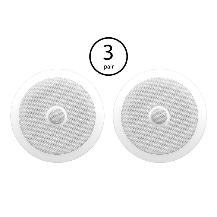 Pyle PDIC60 6.5 Inch 250 Watt 2 Way In Wall/Ceiling Home Speaker System (3 Pair)