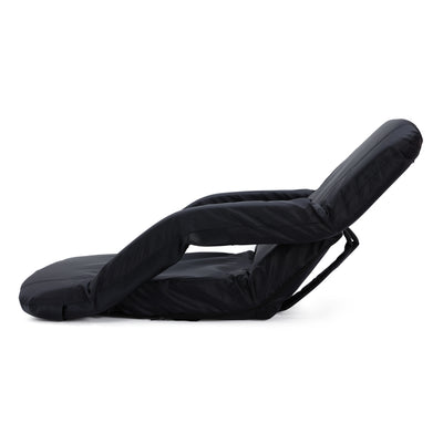 Jomeed 25 Inch Comfortable Padded Reclining Stadium Seat with Pockets, Black - VMInnovations