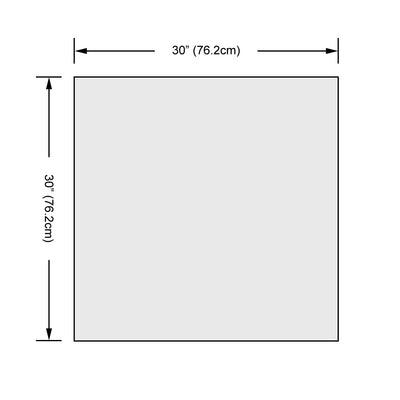 Dulles Glass 30 Inch Square Flat Polish Edge 1/4 Inch Glass Table Top (Open Box)