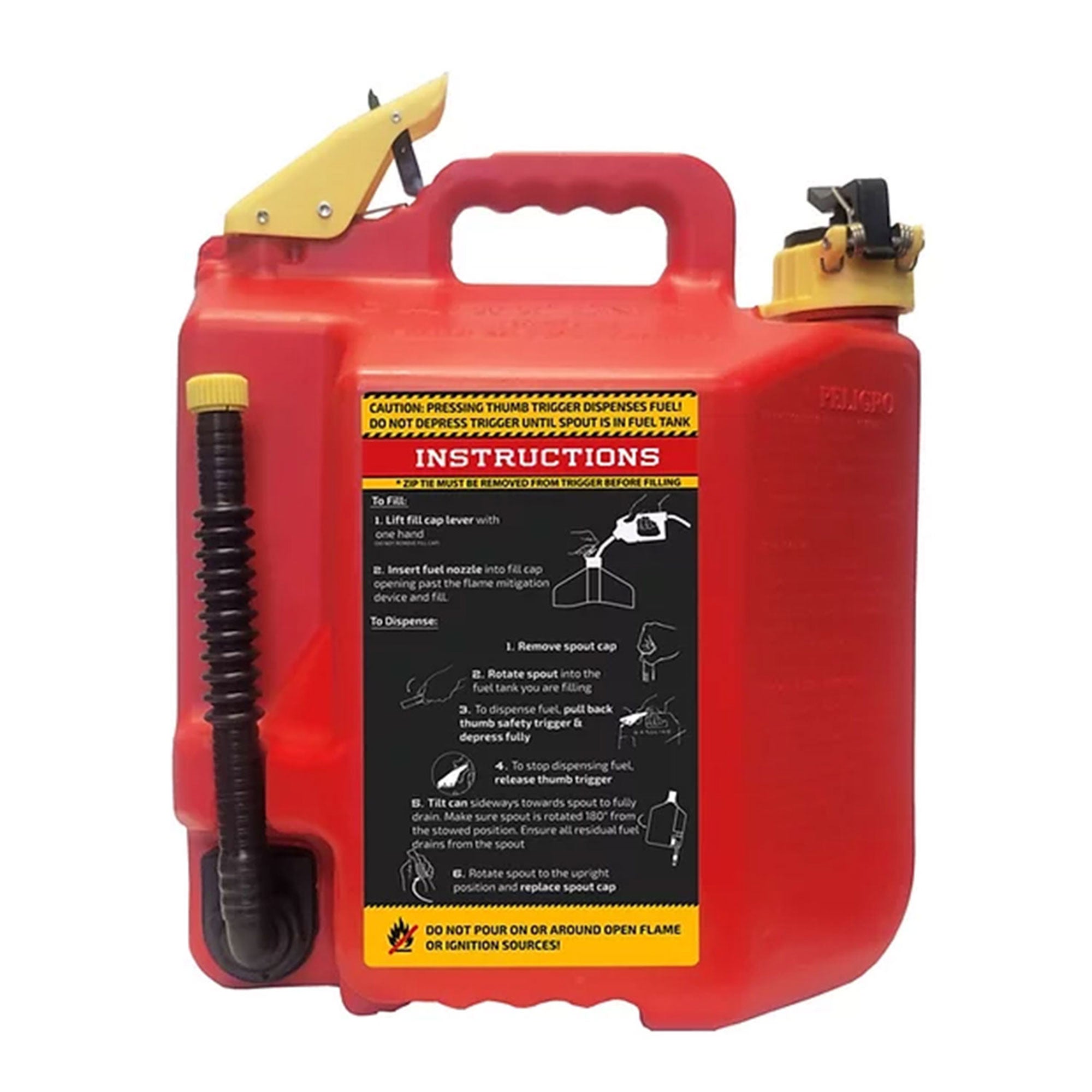 SureCan 5 Gallon Spill Free Type II Self Venting Gasoline Safety Can (4 Pack)