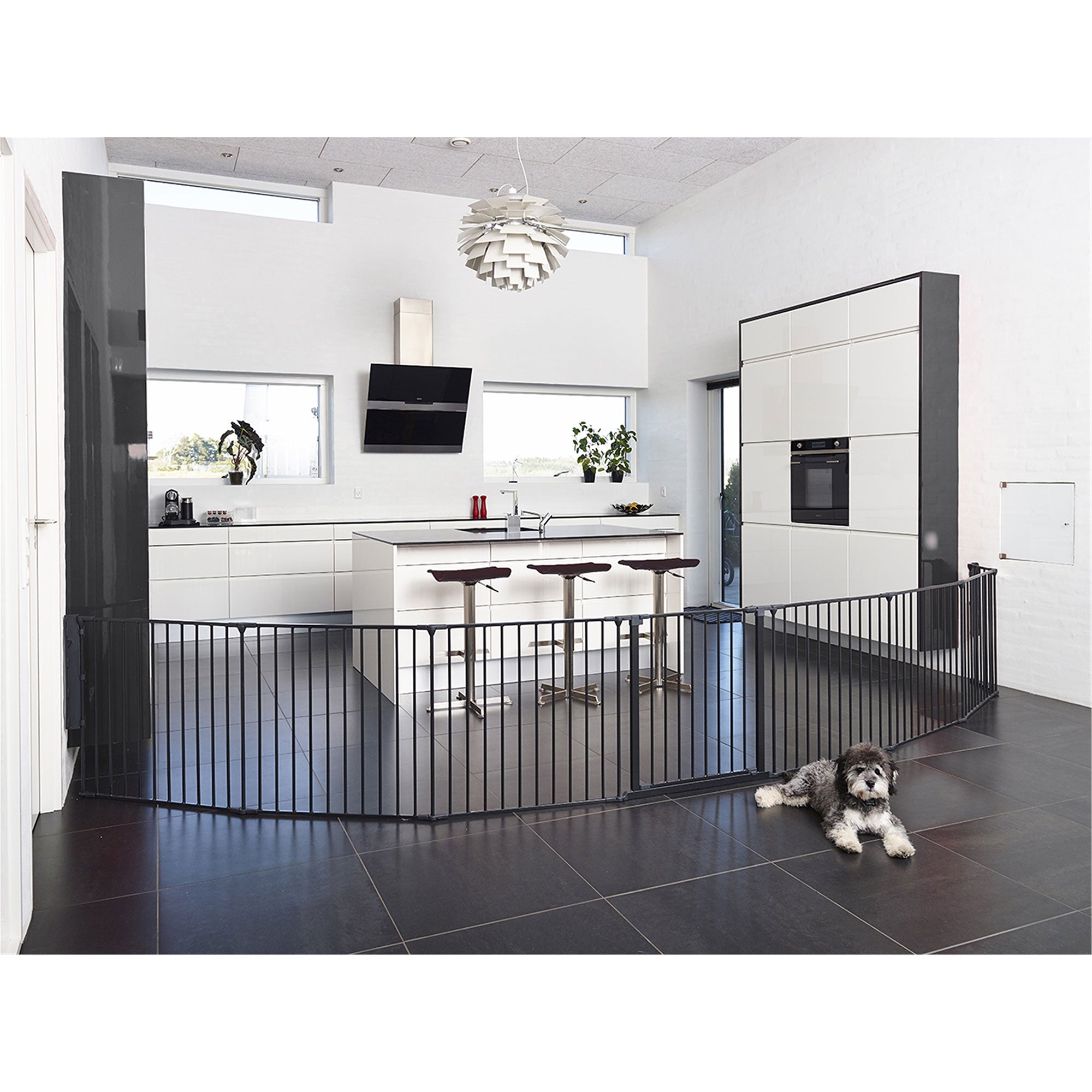 Pet Design Pet Flex System XXL Wall Mounted At Home Dog Gate, Black (Open Box) - VMInnovations