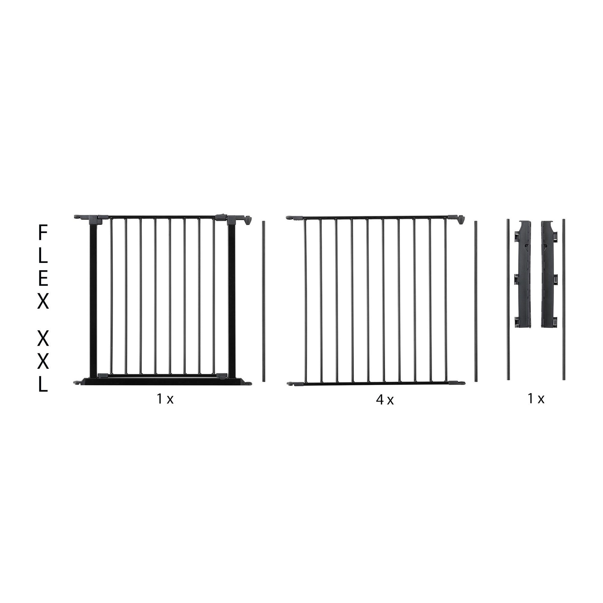 Pet Design Pet Flex System XXL Wall Mounted At Home Dog Gate, Black (Open Box) - VMInnovations