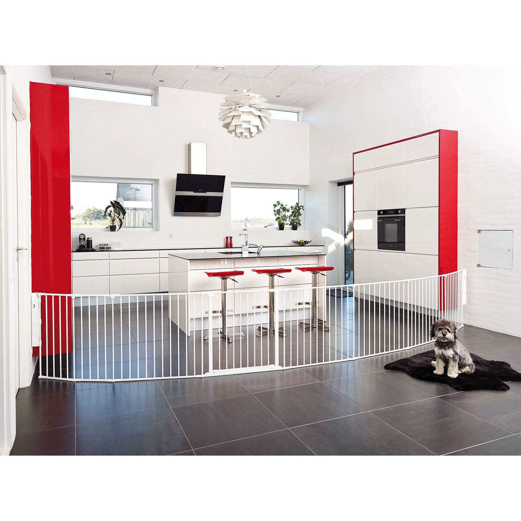 Scandinavian Pet Flex System XXL Wall Mounted Dog Gate, White (For Parts) - VMInnovations