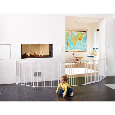 Scandinavian Pet Design Pet Flex System XXL Wall Mounted At Home Dog Gate, White - VMInnovations
