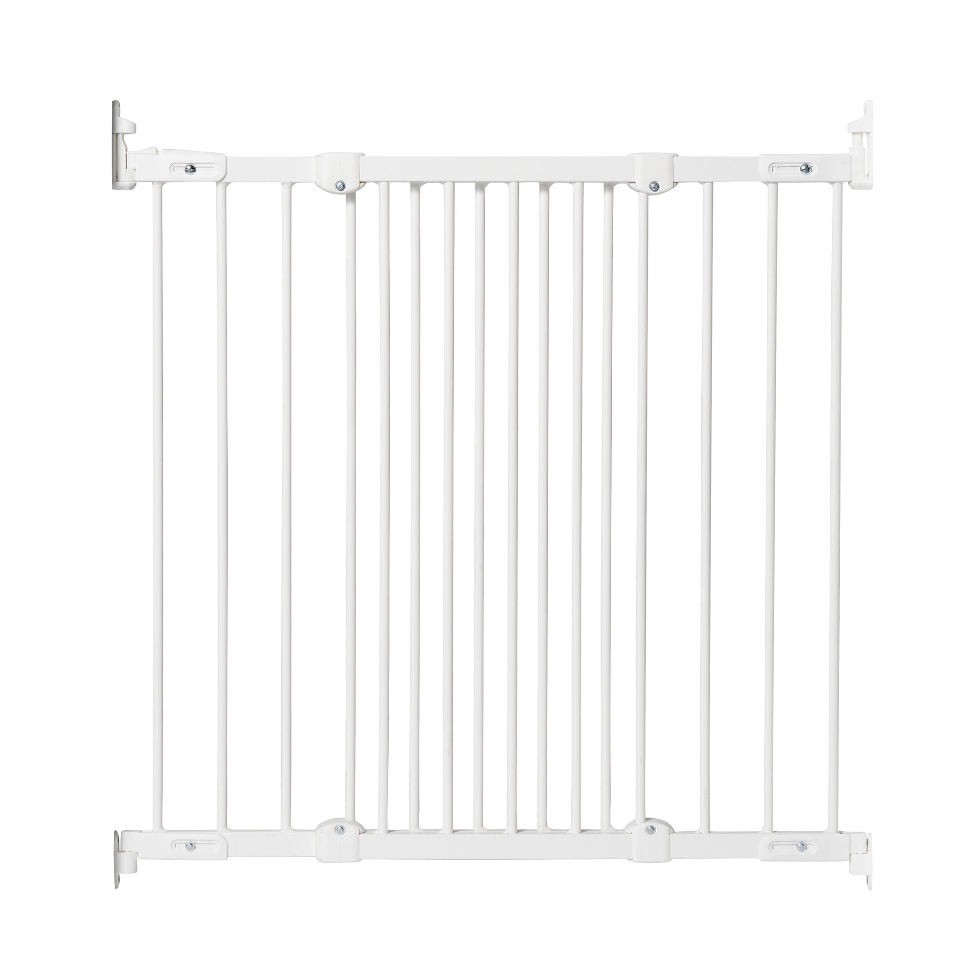 Metal Adjustable 42 Inch Wall Mount Safety Pet Gate, White (Open Box) - VMInnovations