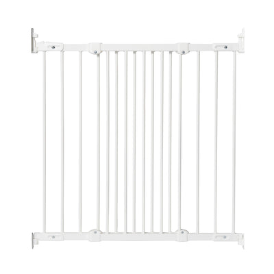 Metal Adjustable 42 Inch Wall Mount Safety Pet Gate, White (Open Box) - VMInnovations