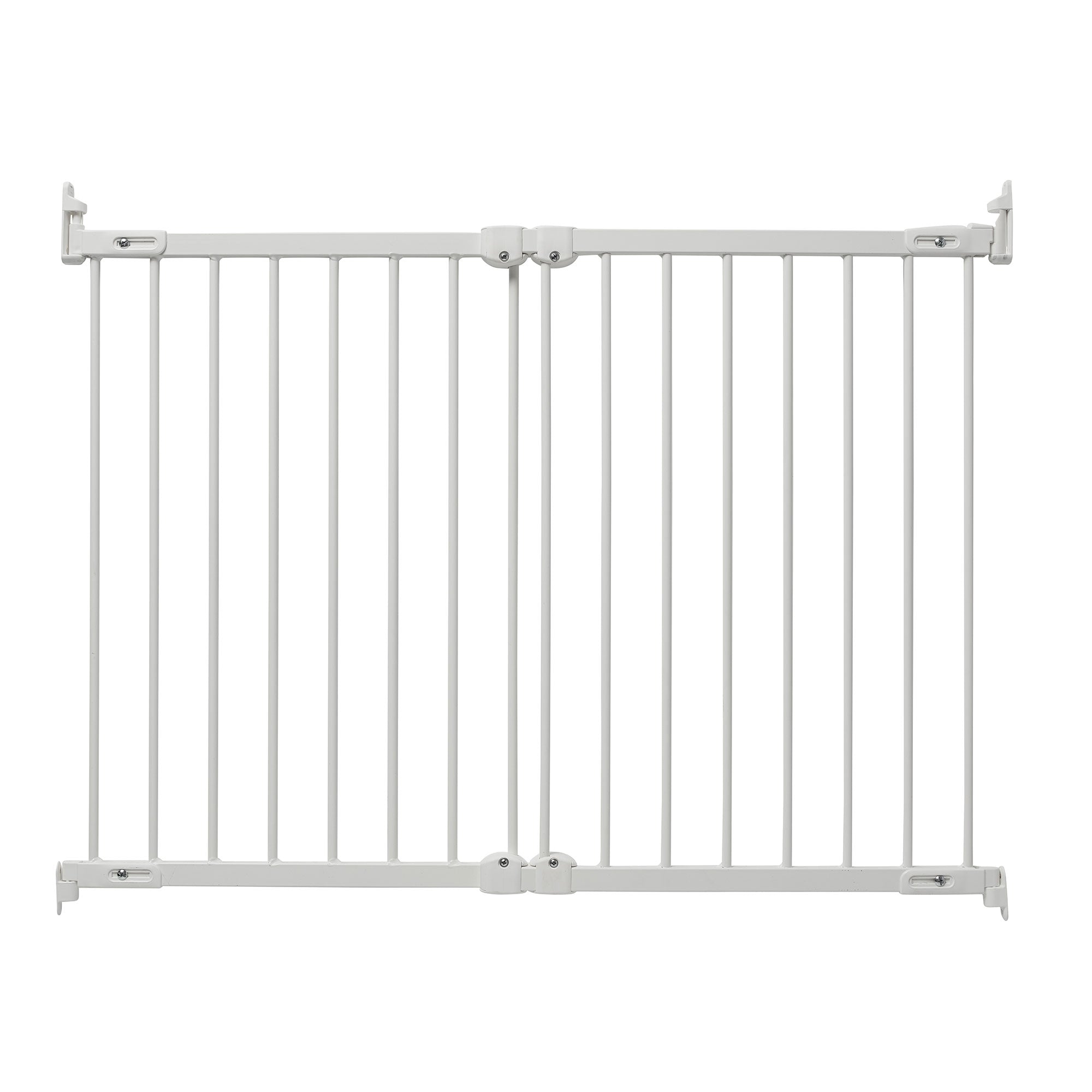 Metal Adjustable 42 Inch Wall Mount Safety Pet Gate, White (Open Box) - VMInnovations
