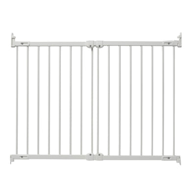 Metal Adjustable 42 Inch Wall Mount Safety Pet Gate, White (Open Box) - VMInnovations