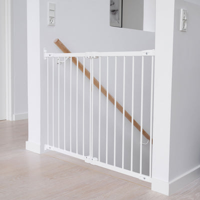 Metal Adjustable 42 Inch Wall Mount Safety Pet Gate, White (Open Box) - VMInnovations