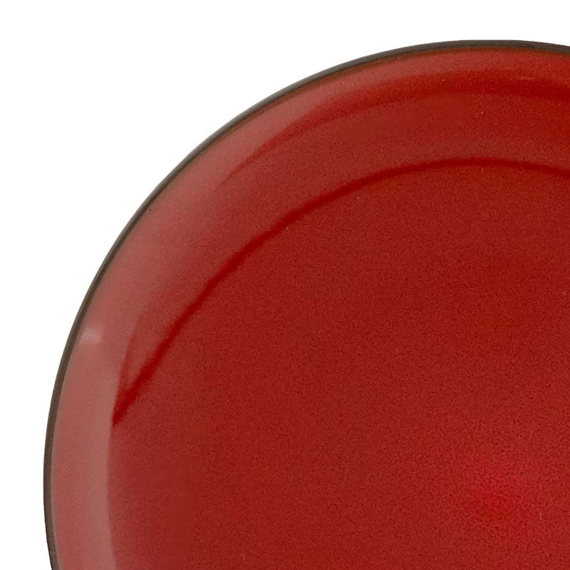 16 Piece Round Glaze Dinnerware Plates, Bowls, & Mugs, Red (Open Box)