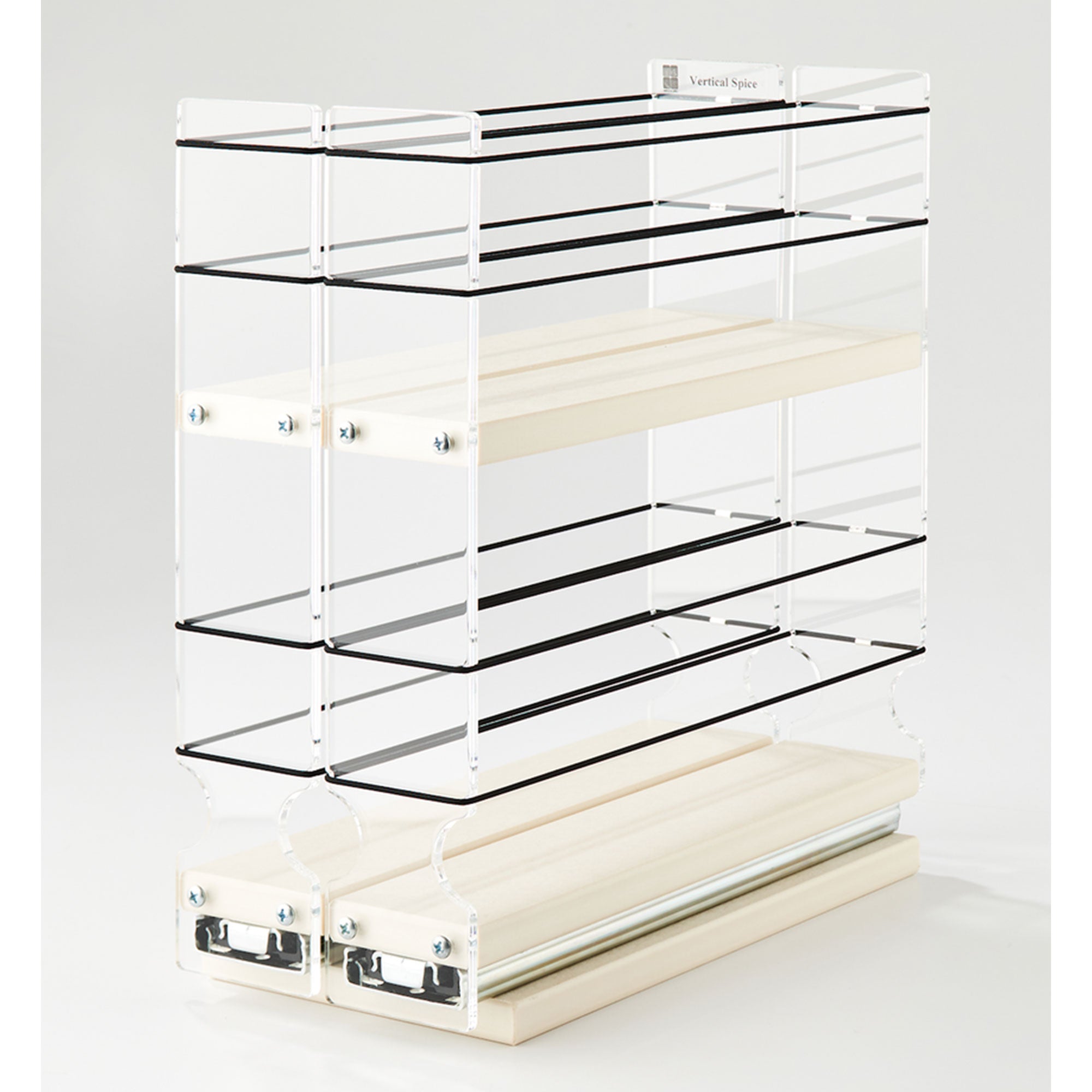 Vertical Spice Tier Sliding Spice Rack Organizer for Standard Spice Jars (Used) - VMInnovations