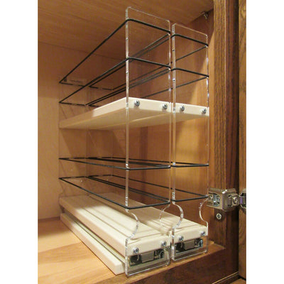 Vertical Spice Tier Sliding Spice Rack Organizer for Standard Spice Jars (Used) - VMInnovations