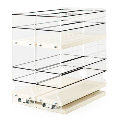 Vertical Spice 10.6" x 6.9" x 10.75" 2-Drawer Tiered Cabinet Spice Rack, Cream