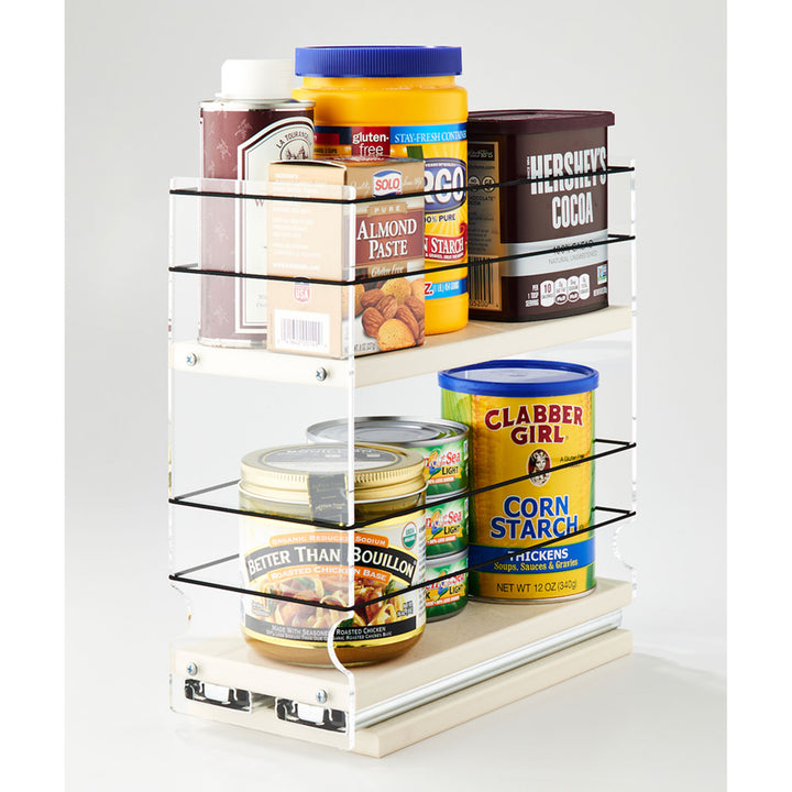 Vertical Spice Cabinet 2 Tier Sliding Storage Drawer Organizer (Open Box)