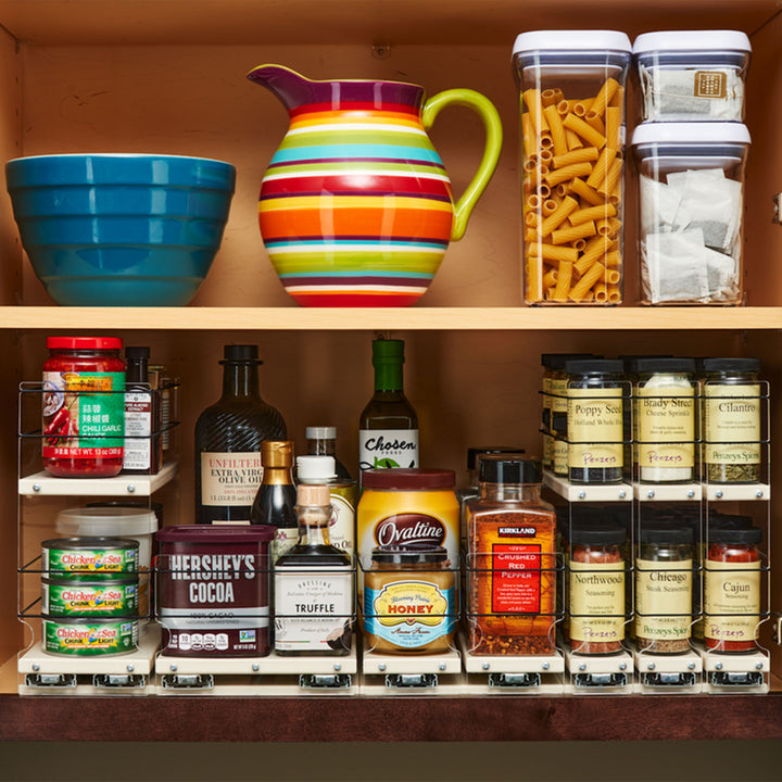 Vertical Spice Cabinet 2 Tier Sliding Storage Drawer Organizer (Open Box)