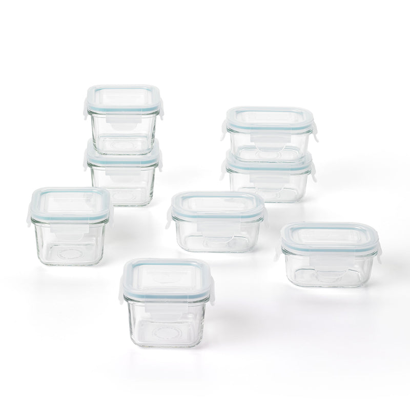 Glasslock Mini 5 and 7 Ounce Tempered Glass Food Storage Container Set (Used)