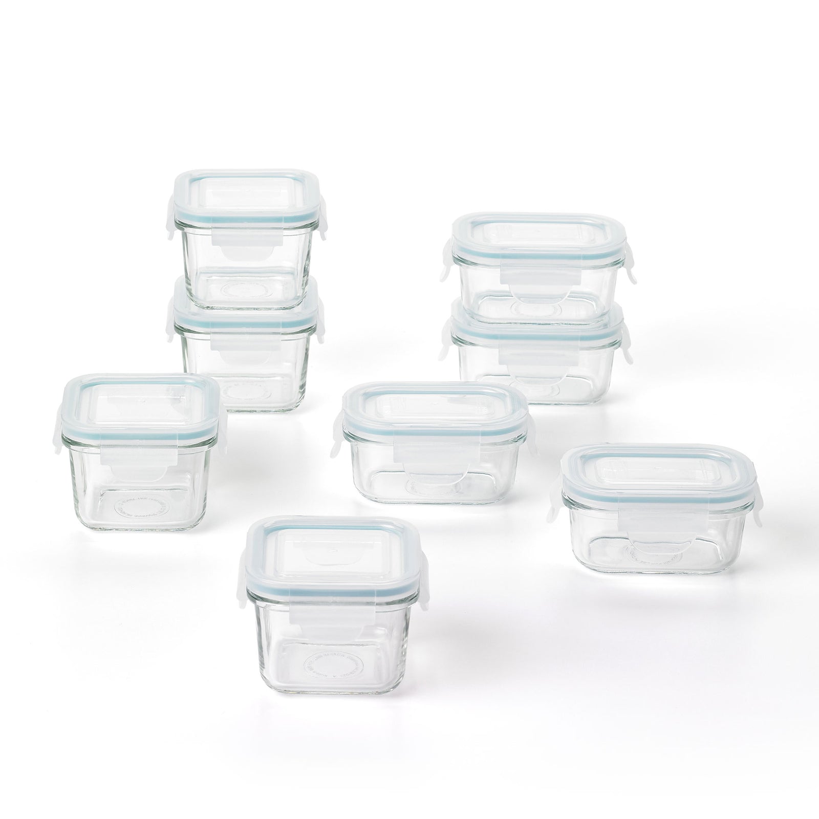 Glasslock Mini 5 & 7 Oz Tempered Glass Food Storage Container Set, 8Pc(Open Box) - VMInnovations