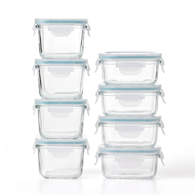 Glasslock 5 & 7 Ounce Tempered Glass Food Storage Container Set, 8pc(For Parts)
