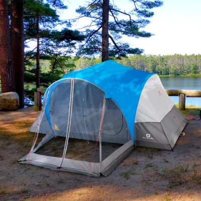 Outbound 8 Person Easy Up Camping Dome Tent with Rainfly & Porch (Open Box) - VMInnovations