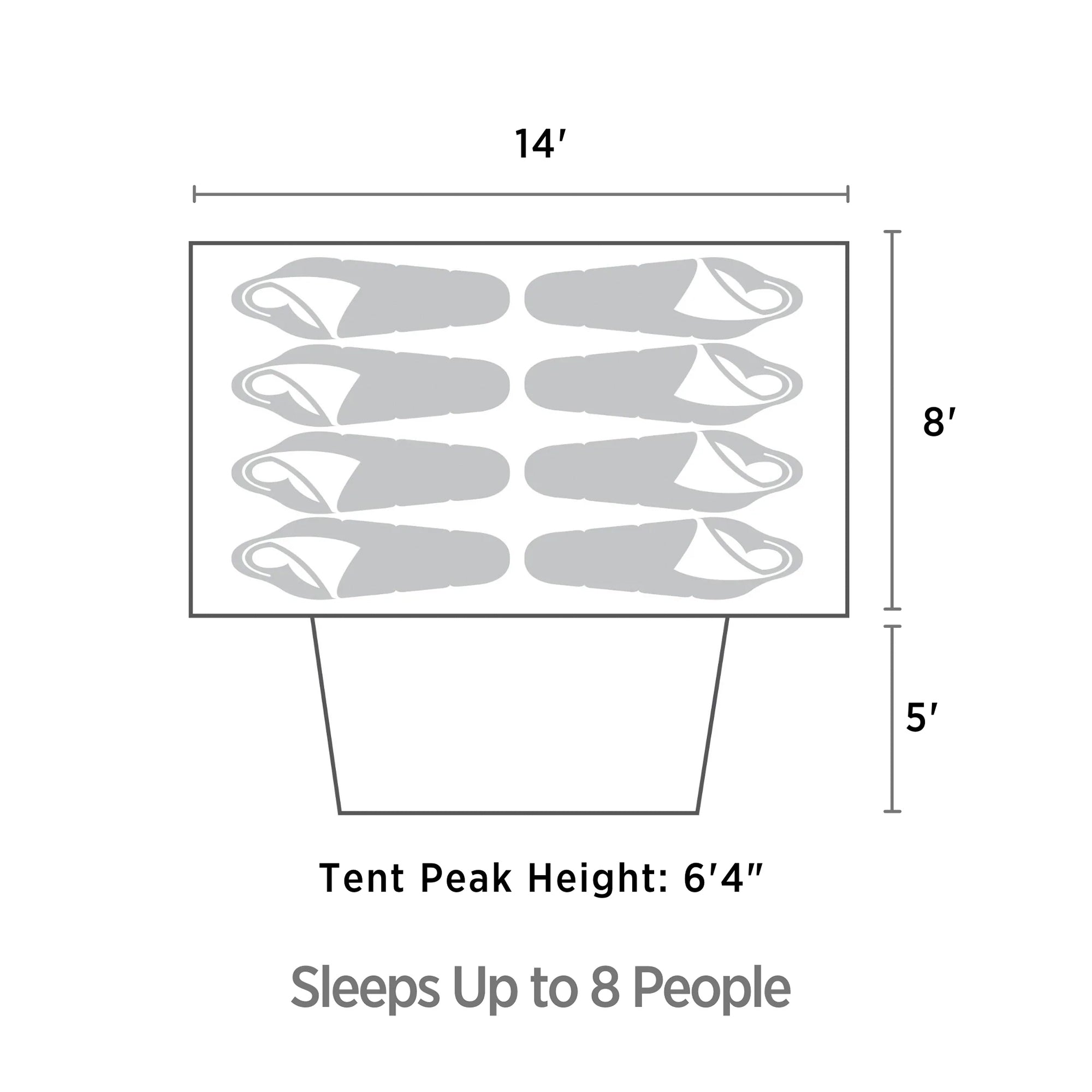 Outbound 8 Person Easy Up Camping Dome Tent with Rainfly & Porch (Open Box) - VMInnovations