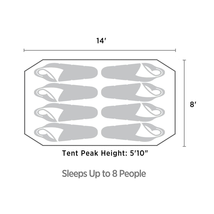 Outbound 8 Person 3 Season Easy Up Camping Dome Tent w/Mesh Wall & Rainfly(Used)