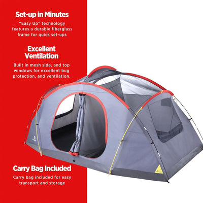 Outbound 8 Person Easy Up Camping Dome Tent with Rainfly & Bag (Open Box) - VMInnovations