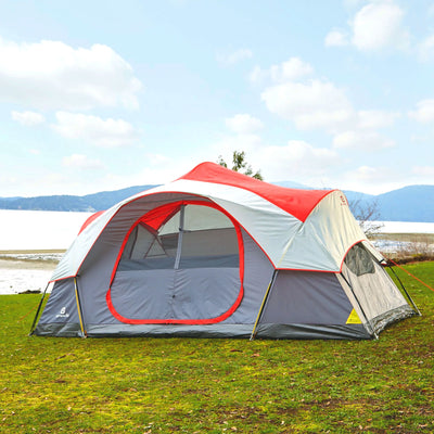 Outbound 8 Person Easy Up Camping Dome Tent with Rainfly & Bag (Open Box) - VMInnovations